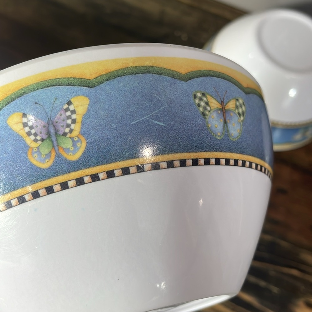 Evolution Sakura melamine set of 6 bowls butterflies pattern - Picture 12 of 17